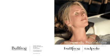 Manuel du propriétaire Bullfrog Spas 2005 | Fixfr