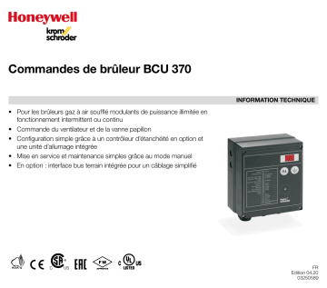 Kromschroder BCU 370 - Manuel Technique | Fixfr