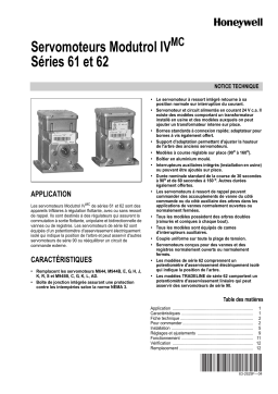 Manuel d'utilisation Honeywell Servomoteurs Modutrol IV séries 61 et 62