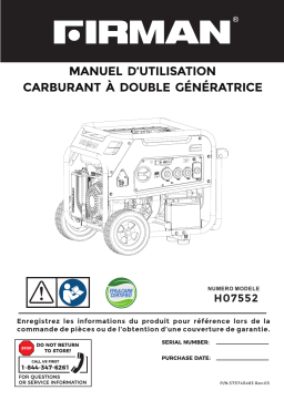 Manuel utilisateur Firman H07552 - Générateur à double carburant