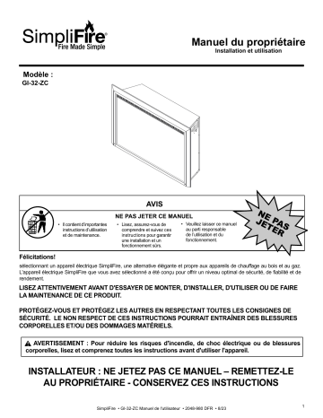 Manuel utilisateur Heat & Glo GI-32-ZC - Lisez et téléchargez | Fixfr