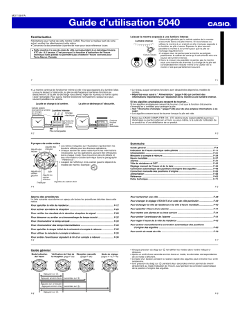 Casio MTG-1200 Manuel utilisateur - Guide complet | Fixfr