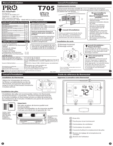 Manuel d'installation PRO1 T705 - Télécharger PDF | Fixfr