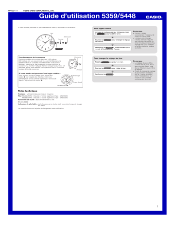 EFR-S108D | EFR-S107L | Casio EFR-S107D Manuel utilisateur | Fixfr