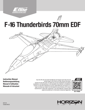 Manuel EFL178500 - F-16 70mm EDF - E-flite | Fixfr