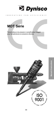 Dynisco MDT Sensor Manuel utilisateur - Mesure de la pression des plastiques fondus | Fixfr