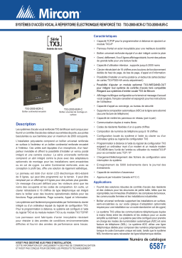 Manuel utilisateur TX3-2000-8CR-C - Mircom CAT-6587F