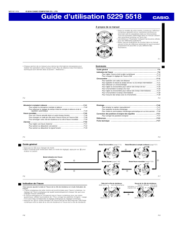 Manuel d’utilisation Casio GA-120B - Montre multifonction | Fixfr