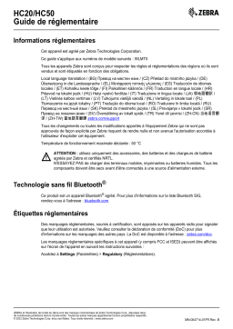 Zebra HC20/HC50 Manuel du propriétaire - Télécharger PDF