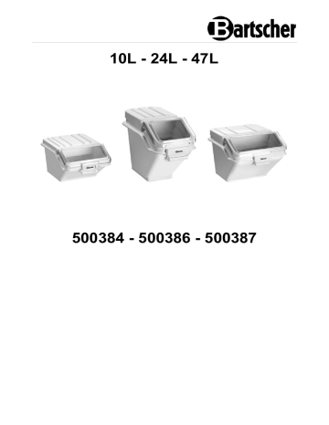 Manuel d'utilisation Bartscher 500384 - Boîte de stockage 10L | Fixfr