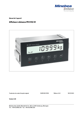 Télécommande d'affichage PR 5110 pour Zone 2/22 Manuel du propriétaire