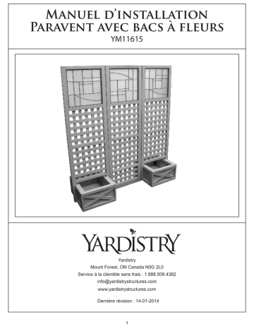 Yardistry Regency Privacy Screen Manuel utilisateur | Fixfr