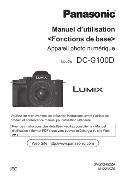 Panasonic DCG100DEG Mode d'emploi