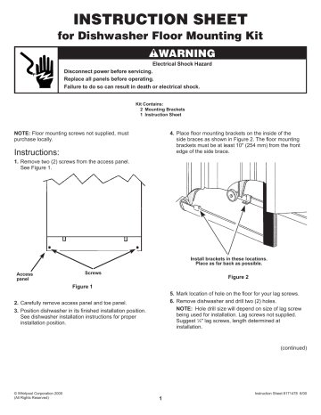 Whirlpool 8171477 - Instructions de montage au sol | Fixfr