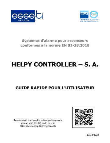 Manuel utilisateur Esse-ti Helpy Controller - Télécharger PDF | Fixfr