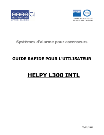 HELPY L300 INTL Manuel utilisateur - Système d'alarme pour ascenseurs | Fixfr