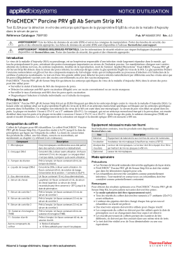 PrioCHECK Porcine PRV gB Ab Serum Strip Kit Manuel - Thermo Fisher Scientific