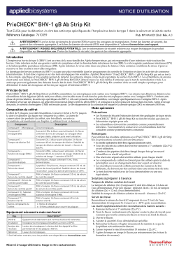 PrioCHECK™ BHV-1 gB Ab Strip Kit Mode d'emploi - Thermo Fisher Scientific