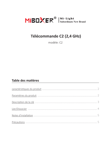 Manuel du propriétaire Miboxer C2 - Télécommande intelligente | Fixfr