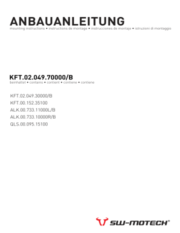 Manuel d'utilisation SW-Motech KFT.02.049.70000/B - Supports latéraux PRO | Fixfr