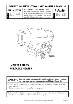 Manuel d'utilisation Mr. Heater 1000ID - Chauffage portable indirect au diesel