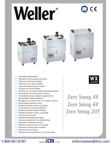 Zero Smog 4V | T0053666699 | Weller Zero Smog 20T Manuel utilisateur | Fixfr