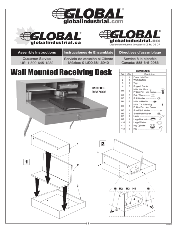 Global Industrial B237006 Manuel d'utilisation | Fixfr