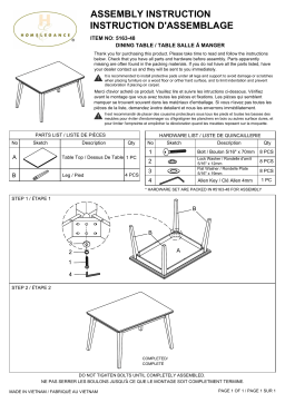 Manuel utilisateur Homelegance 5163-48 - Table à manger