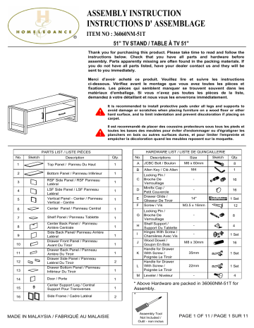 Manuel utilisateur Homelegance 36060NM-51T | Fixfr