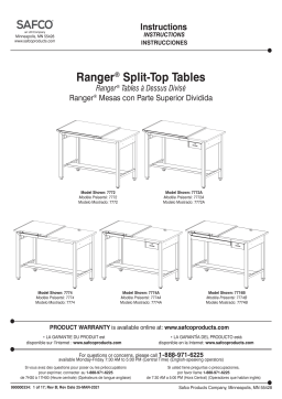 Manuel utilisateur SAFCO Ranger 7774 - LDI Spaces