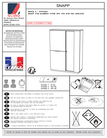 SCIAE SC20SC3730 Manuel du propriétaire | Fixfr