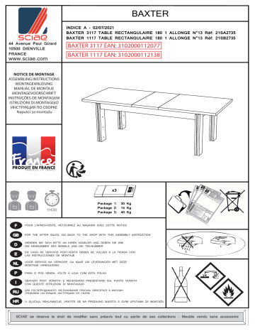 SCIAE SC21SB2735 Manuel du propriétaire | Fixfr