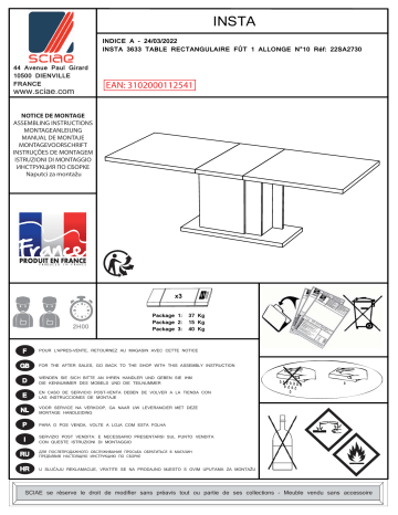 SCIAE SC22SA2730 Manuel du propriétaire | Fixfr