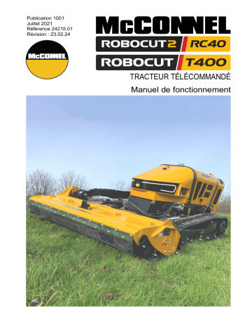 Manuel McConnel RC40/T400 : Guide d'utilisation et d'entretien | Fixfr