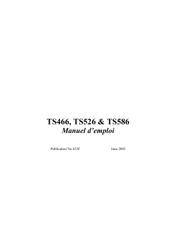 McConnel TS466, TS526 & TS586 Manuel d'utilisation