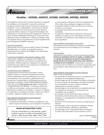 Manuel du propriétaire Amana AC9S80 - Télécharger PDF | Fixfr