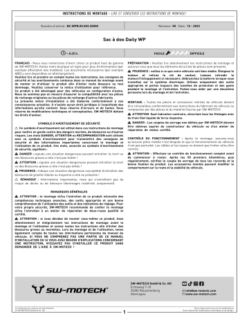 Manuel Utilisateur SW-Motech BC.WPB.00.003.20000 | Sac à dos Daily WP | Fixfr