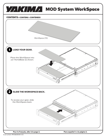 YAKIMA MOD Work Space Mode d'emploi - Manuel d'utilisation | Fixfr