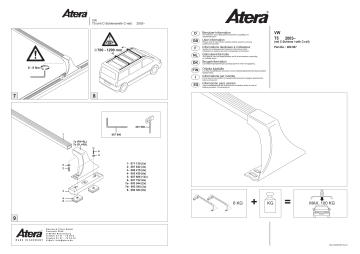 Manuel d'utilisation Atera 080 007 - Système de transport VW T5 | Fixfr