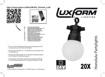 Manuel d'utilisation LUXFORM LIGHTING LF1170 - Téléchargez le PDF | Fixfr