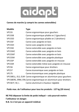 Manuel VP155KC - Canne extensible avec poignée en bois Aidapt