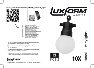 Manuel de l'utilisateur LF1200 - Ensemble d'éclairage festif LUXFORM LIGHTING | Fixfr