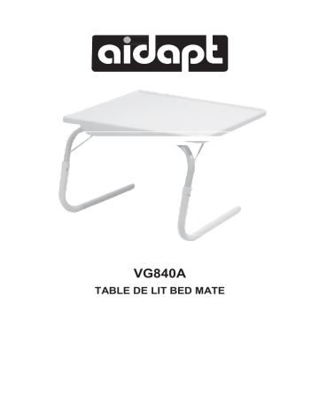 Aidapt VG840A Manuel utilisateur - Table de lit | Fixfr