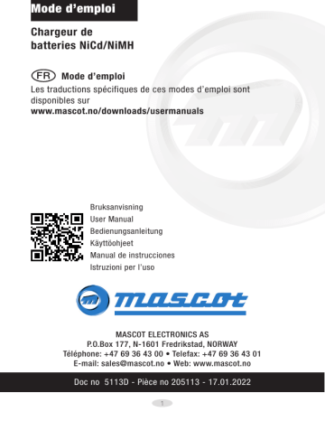 Manuel d'utilisation MASCOT NiMH - Chargeur rapide NiCd/NiMH | Fixfr