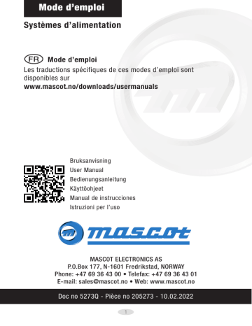 MASCOT Power Supply Manuel utilisateur | Fixfr