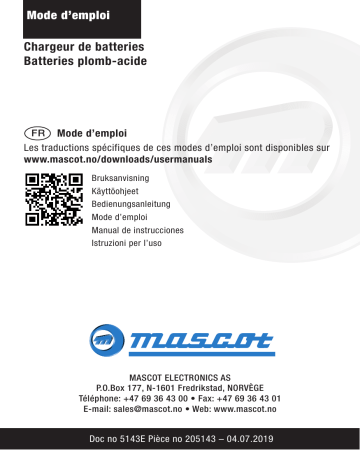 Manuel MASCOT Lead acid - Chargeurs de batteries plomb-acide | Fixfr