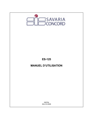 Manuel d'utilisation ES125 - Savaria Concord | Fixfr