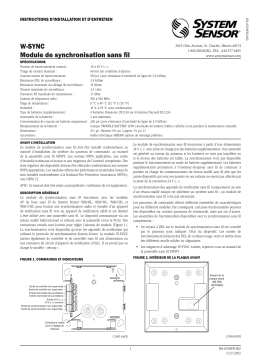 W-SYNC Module de synchronisation sans fil Manuel d'installation