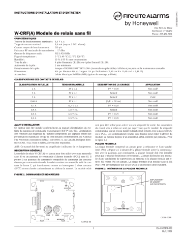 Manuel d'installation du module de relais sans fil W-CRF(A) Fire-Lite Alarms | Fixfr