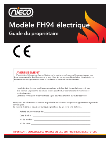 Manuel Nieco FH94 : Gril automatique électrique | Fixfr